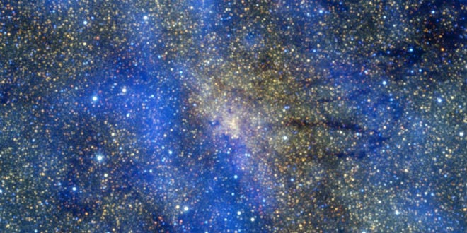 Central region of our Milky Way galaxy, about 26 000 light years from Earth. (Photo: ESO/APEX/2MASS/A. Eckart et al.)