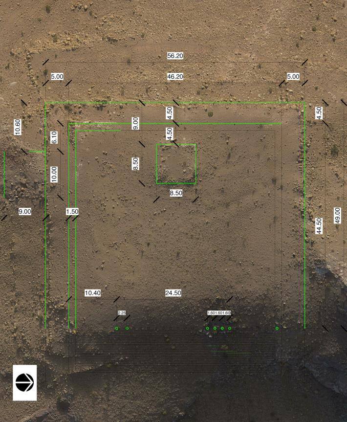 The area where the platform was discovered is mapped out and measured. (Photo: Facebook)