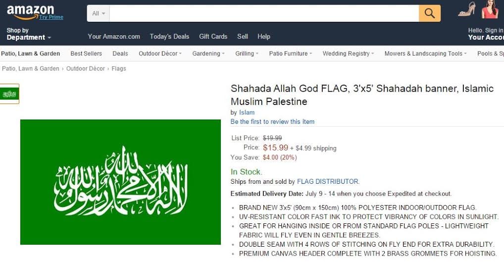 Amazon hamas flag