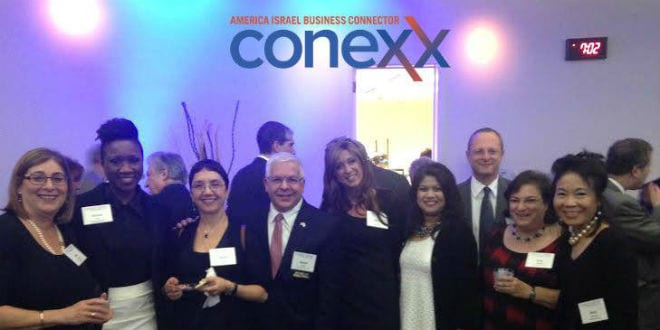 Sabra Joines joins the a conference for Conexx, a company connecting Israeli and American businesses. (Photo: Sabra Joines)