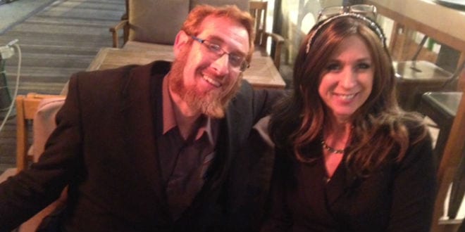 Sabra Joines (R), founder of Sabra Style, sits with Rabbi Yehuda Glick (L). (Photo: Sabra Joines)