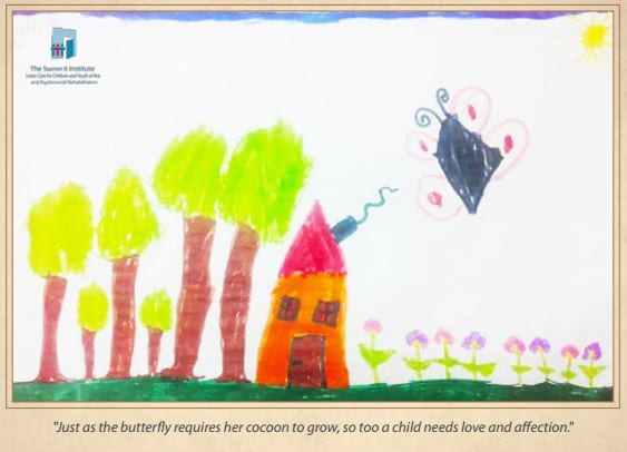 A drawing by one of the foster children of Summit Institute. The image is included in the Summit Institute haggadah. (Photo: Summit Institute)