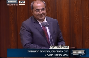 MK Ahmed Tibi speaks in the Knesset (Photo: YouTube Screenshot)