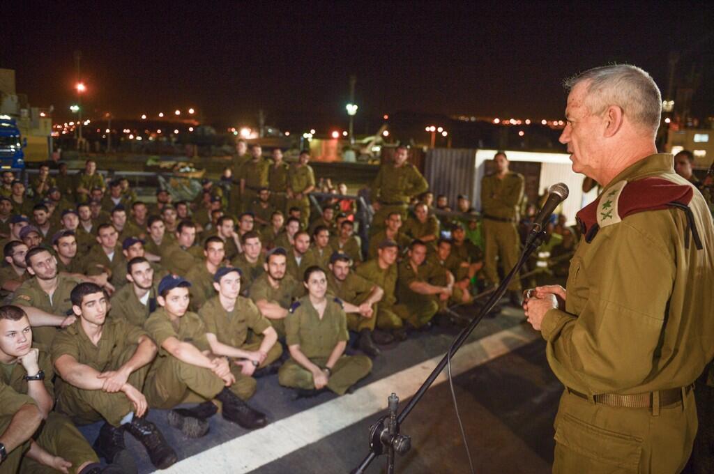 IDF IDF Chief of Staff Lt. Gen. Benny Gantz speaking to soldiers who were part of Operation Full Disclosure. (Photo: @LTCPeterLerner/ Twitter)