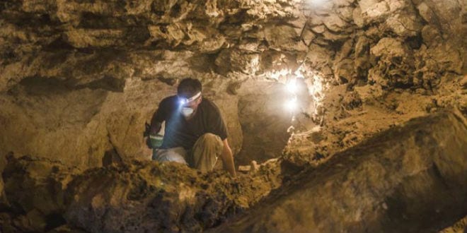Access to the cave is complicated and for safety’s sake requires the use of rappelling equipment. (Photo: Yoli Shwartz, courtesy of the IAA/JNi Media)