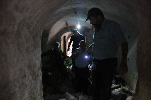 Noam Arnon, Spokesman for the Jewish Community of Hebron, in the terror tunnel found in Hebron on Wednesday 7/23/14. The tunnel was discovered under an arab home near Beit Hadassah leading in the direction on a local Jewish kindergarten.