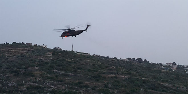 One of the wounded IDF soldiers being evacuated from the scene by helicopter. (Photo: TPS)