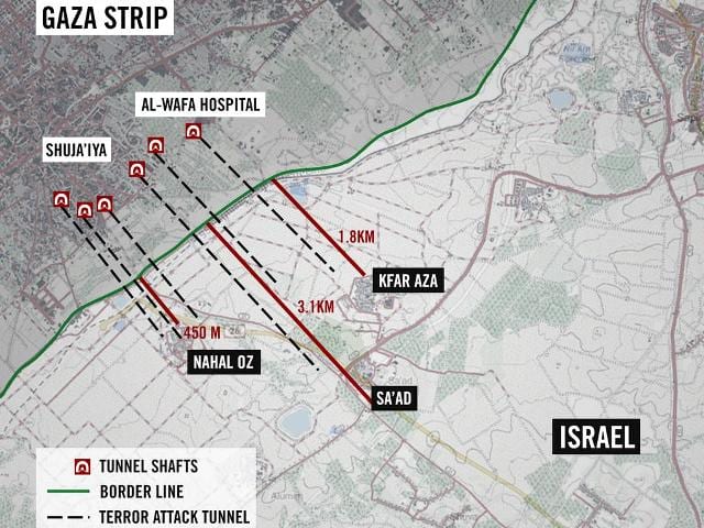 Map of Hamas's terror tunnel network. (Photo: IDF Spokesman)