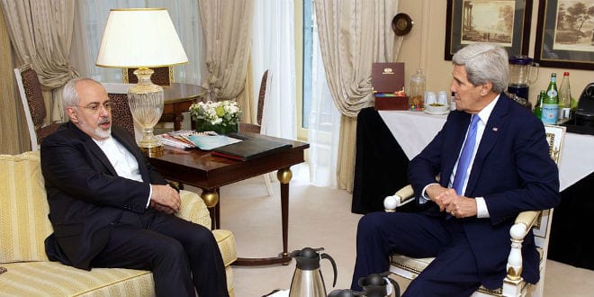 U.S. Secretary of State John Kerry meets with Iranian Foreign Minister Javad Zarif in Paris, France, on January 16, 2015, to continue their negotiations over the future of Iran's nuclear program. (Photo: US Department of State)
