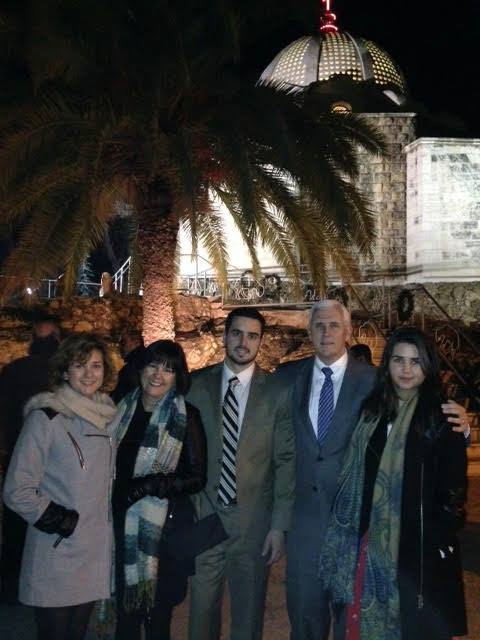 Indiana Governor Mike Pence and family celebrate the holidays in Bethlehem. (Photo: Facebook Page Mike Pence)