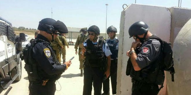 Israeli security forces seen at the Erez Crossing checkpoint with Gaza. (Photo: Israel Police Spokesman's Office)