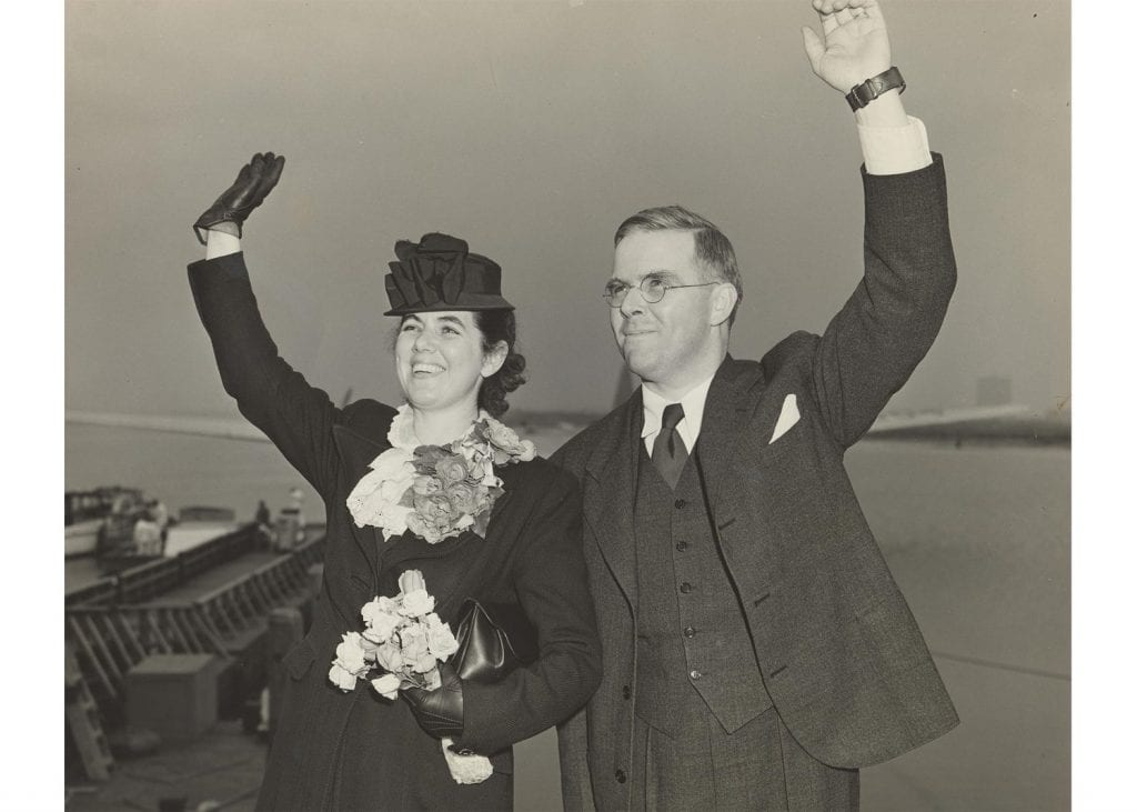 Martha and Waitstill Sharp, the subject of the new documentary, leaving for Prague in 1939. (Sharp Family Archives.)